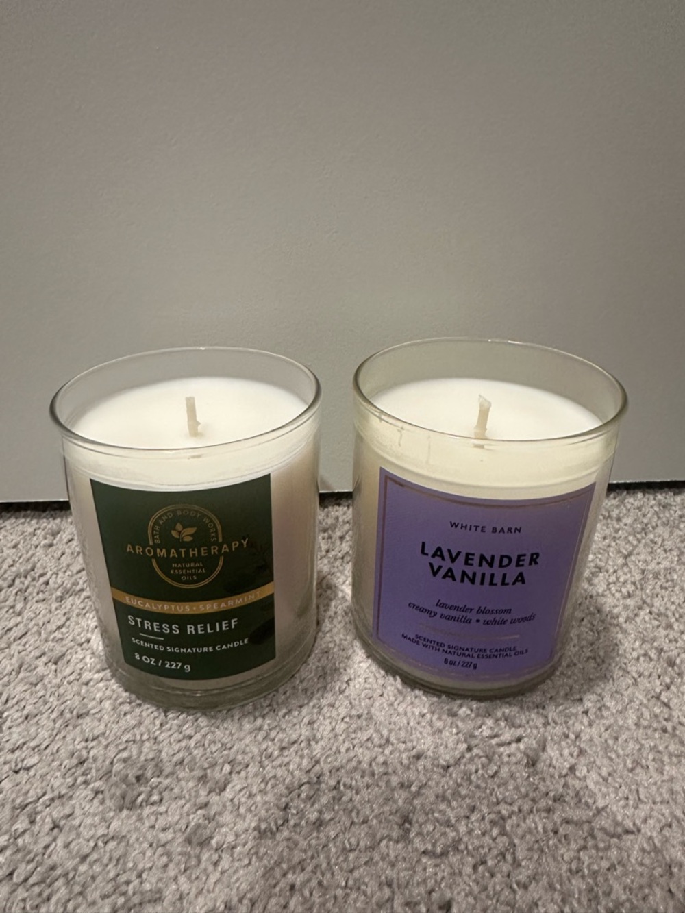 Eucalyptus Spearmint and Lavender Vanilla Single Wick Candle Duo